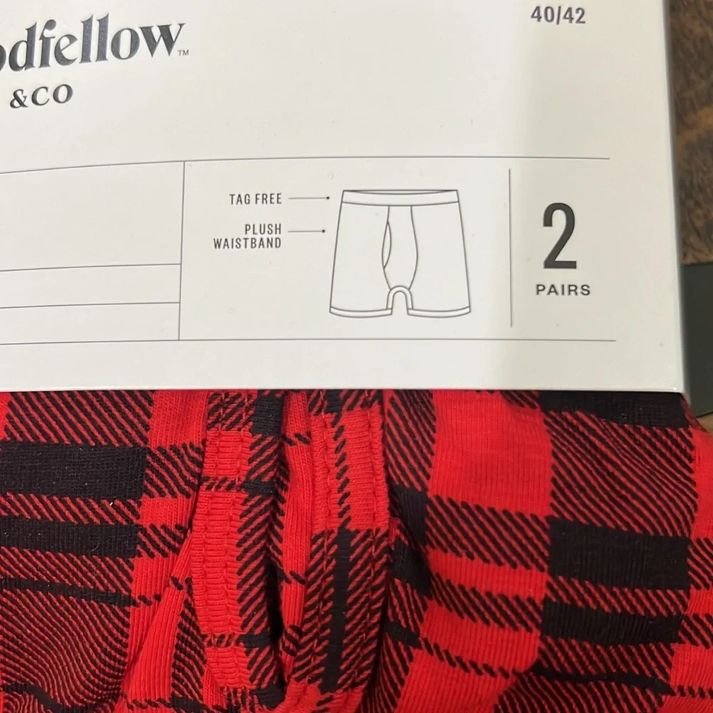 Boxer Briefs XL pair in red & black plaid